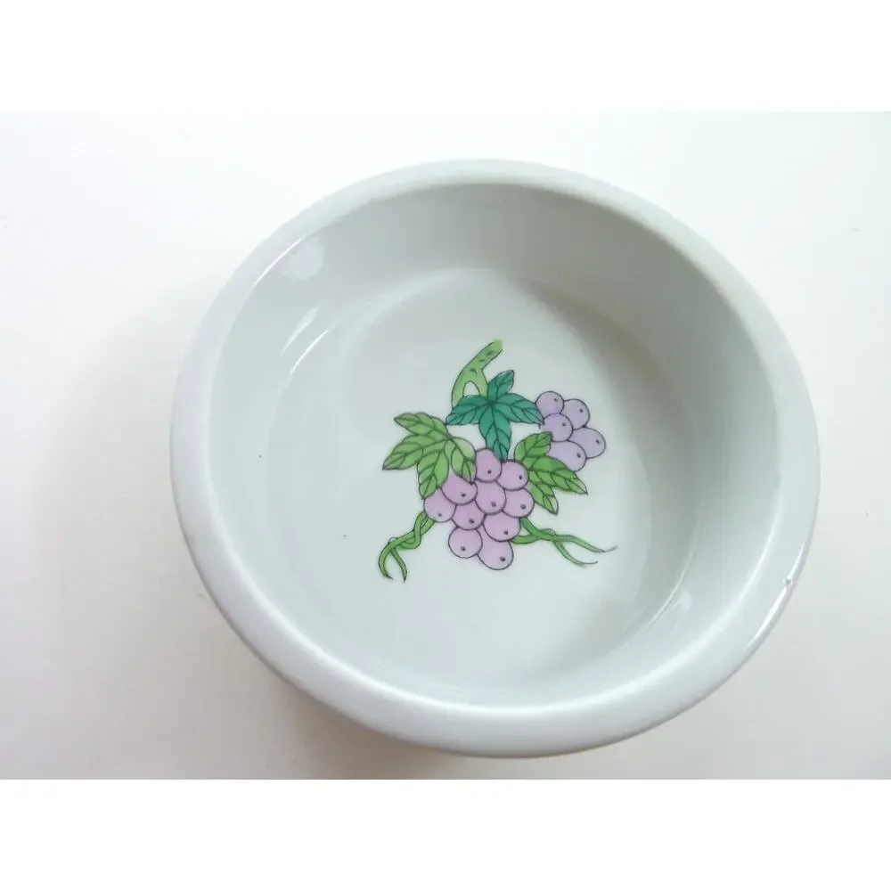 Vintage Chinese Trinket Dish Hand Painted Birds Planter Bowl